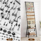 Jewelry Organizer Stand, Jewelry Floor Stand, Floor Jewelry Stand with Necklace Holder Earring Organizer, Standing Jewelry Organizer for Watches, Rings, Bangle
