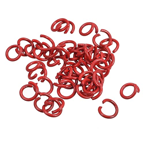 uxcell Open Jump Rings, 8mm Colorful O-Ring Connectors for DIY Crafts Jewelry Making, Carbon Steel, Red, 100Pcs - color: Red, size: 8mm