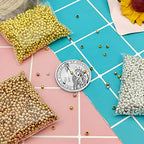 6000 Pcs 2mm Metallic Plated Round Spacer Beads - Smooth, Loose, Crimp Stopper for DIY Earring Necklace Bracelet Jewelry Making with 1mm Hole (Gold Silver K Gold) - color: 2mm, Gold Silver K Gold