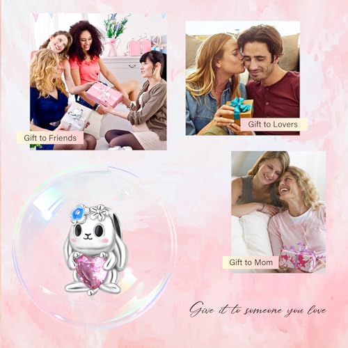 S925 Bead Dangle Charms for Bracelets Necklaces, Compatible with Pandora, Jewelry Making - style: Bunny Charms