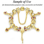 RUBYCA 5pcs 7.5" Silver Gold Color Clasp European Snake Chain Charm Bracelet fit Charm Beads DIY - color: Gold Clasp on Silver Snake Chain, size: 19 CM