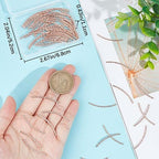 CREATCABIN 80 Pcs Rose Gold Curved Tube Bead Brass Fish Scale 2-Hole Noodle Bead Long Curved Tube Spacer Connector Bulk for Jewelry Making Charms Bracelet Necklaces Accessories 20mm - color: Rose Gold