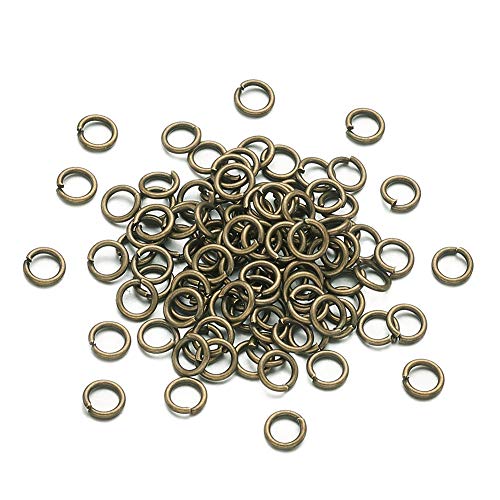 KISSITTY 50g Antique Bronze Plated Brass Open Jump Rings 6x1mm Round Chainmail Jewelry Making Connectors (About 450pcs) - color: Antique Bronze#4mm Inner Diameter