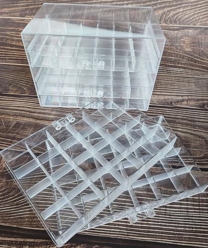 Clear Acrylic Jewelry Organizer Box with 5 Drawers 120 Grids, Dustproof Transparent Jewelry Display Stand Storage Case Holder with 120 Small Compartments for Women Ring Necklace Bracelets Earring
