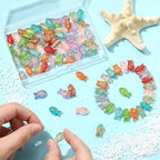 Stiesy Electroplated Glass Beads 90Pcs, 9 Colors Golden Metal Enlaced Fish Shape DIY Craft Beads for DIY Bracelet Necklace Jewelry Making Keychain Craft - color: Fish-9 Colors-90pcs