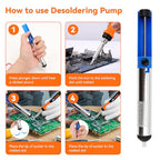 Soldering Iron Kit,90W LED Digital Solder Iron Soldering Gun kit,Adjustable Temperature(180°C-480°C),19-in-1 Welding Tool Including Desoldering Pump, Multimeter, 5 Solder Tips,Helping Hands - color: 19-in-1 Soldering Iron Kit