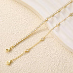 RLMOON Gold Silver Anklets for Women CZ Ankle Bracelet 14K Gold Plated Waterproof Layered Stackable Tennis Dot Chain Anklet Trendy Summer Beach Foot Jewelry - color: E:Tennis Anklet Gold