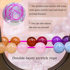 8mm Natural Gemstone Stretch Bracelet, Handmade Unisex Crystal Bracelets for Meditation, Yoga, Spiritual Healing & Positive Energy - color: 7 Chakra