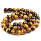 HAAMIIQII 6mm Natural Yellow Tiger Eye Beads Round Gemstone Loose Beads for Jewelry Making 2 Strands (120-130pcs) - color: Yellow Tiger Eye, size: 6mm (120-130pcs)