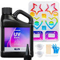 SHORE RESIN UV Resin for Jewelry Making, Crystal Clear Fast-Curing UV Resin Kit with Earring Silicone Mold & Tools for Earrings, Pendants and DIY Crafts, 500g - size: 500g