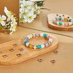 PH PandaHall 60pcs Brass Silicone Slider Beads, 3 Color 7mm Stopper Beads Slider Clasps for DIY European Bracelets Necklaces Jewelry Making