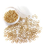 ALL in ONE 15 Gram/300pcs 4mm Gold Plated Open Jump Ring with 5 Gram Storage Box - color: Gold, size: 4mm
