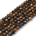 LiQunSweet 130 Pcs 3mm Natural Tiger Eye Beads Strands Faceted Round Small Loose Crystal Gemstone Bead Spacer for DIY Craft Project Supplies - color: Natural Tiger Eye Beads_3mm