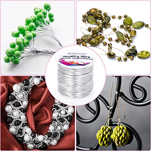 Anezus Craft Wire - Tarnish Resistant Copper Beading Wire for Jewelry Making Supplies (Silver, 18 Gauge) - color: Silver
