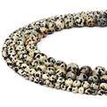 RUBYCA Natural Dalmatian Jasper Gemstone Round Loose Beads for DIY Jewelry Making 1 Strand - 4mm - color: Dalmatian Jasper, size: 4 MM