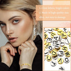 Sureio 114 Pcs Alloy Alphabet Letter Beads 8 mm Flat Round with Letter A-Z Plated Metal Initial Loose Spacer Beads for DIY Bracelet Necklace Earring Jewelry Craft Making(Gold, Silvery) - color: Gold, Silvery