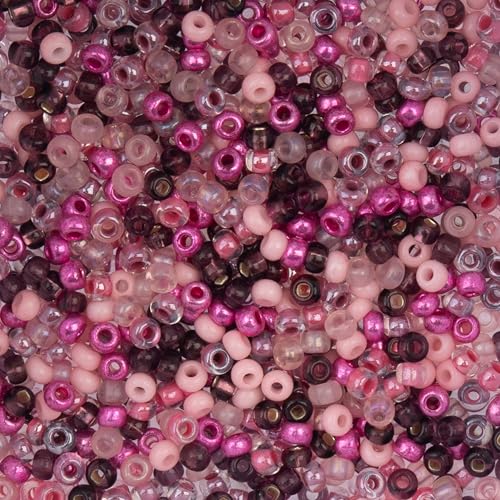 John Bead 8/0 Czech Glass Seed Beads 22 Grams Purple Passion Mix for DIY Arts Crafts Jewelry Bracelets Necklaces Earrings Phone Charm Making - color: Purple Passion Mix