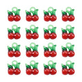 FASHEWELRY 20Pcs Handmade Cherry Lampwork Glass Pendants 3D Red Fruits Glass Charms for DIY Jewelry Project Making - color: Cherry