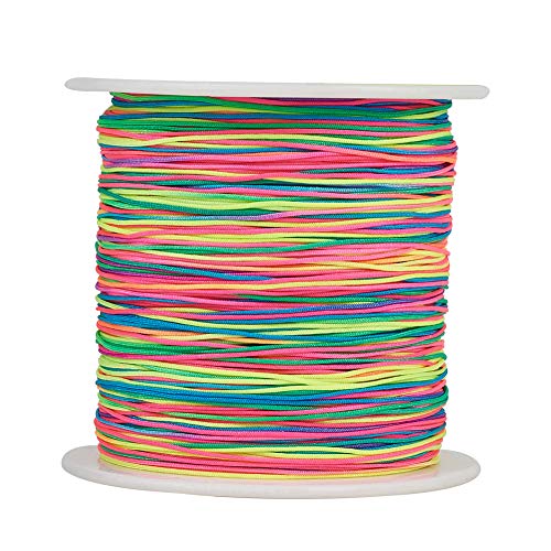 150 Yards 0.5mm Braided Nylon Crafting Thread Chinese Knotting Beading String Macrame Cord Rope for Necklace Bracelet Jewelry Craft Making, Colorful - color: Colorful, size: 0.5mm