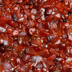 200pcs Natural Chip Stone Beads Gemstone Healing Crystal Loose Rocks Bead Irregular Glass Seed Charm Beads Drilled DIY for Jewelry Bracelet Necklace Earrings Making Crafting Supplies (Red, 5-8mm) - color: red