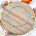 MASSIVE BEADS Natural Genuine Gemstone Beads Healing Crystal Chakra Reiki Jewelry Faceted Round Beads Bracelets 3mm - color: Blue Topaz