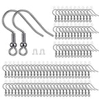 BEADNOVA Fish Hook Earring Hooks 150pcs Stainless Steel Earring Findings with Backs for Ear Wire Supplies Ear Posts Making DIY (150pcs Ear Wires and 150pcs Backs, Total 300pcs) - color: 150pcs