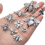 100g (30-60pcs) Antique Silver Mixed Honey Bee Charm Pendants Alloy Bee Pendant Flying Insect Charms Craft Supplies for DIY Necklace Bracelet Jewelry Making - style: Silver Bee Charms