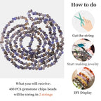 400pcs Natural Chip Stone Beads for Jewelry Making Blue Agate 5-8mm Irregular Gemstones Healing Crystal Loose Rocks Bead Hole Drilled for Ring Earrings Necklace Bracelet Making DIY Art Crafts - color: Blue Agate(2 Strands-62")