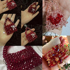 1040pcs 4/6/8mm Glass Beads Deep Red, Faceted Crystal Loose Rondelle Beads for Jewelry Making Bracelets Necklaces Suncatchers Plants Succulent DIY Crafts - color: Deep Red