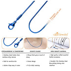 555Jewelry 1.2mm Stainless Steel Snake Chain Necklace for Men & Women, 16-28 Inch - color: Blue