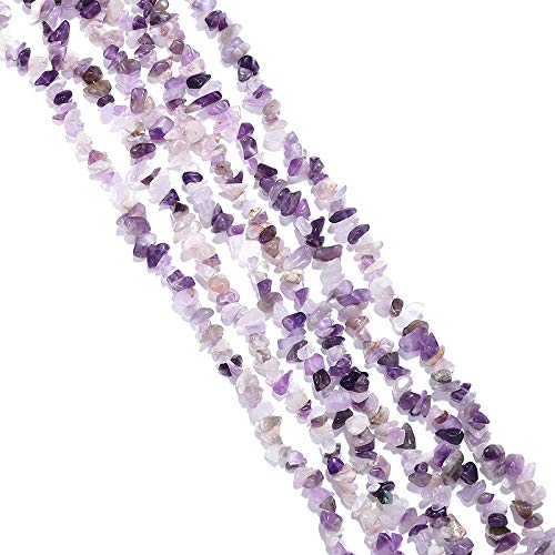 BEADIA Irregular Natural Amethyst Crystal Stone Loose Semi Gemstone Beads for Jewelry Making 5-8mm 80cm - color: Amethyst, size: 5-8mm 80cm