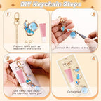 Wurosi 24 Set Lip Gloss Keychain Making Kit, Gold Keychain Clips Hooks with Extender Chain, Cellophane Bags, Thank You Cards, 5M Hemp Rope, for DIY Key Chain Making Crafts, Christmas Gifts - color: 24 Set Keychain Making Kit