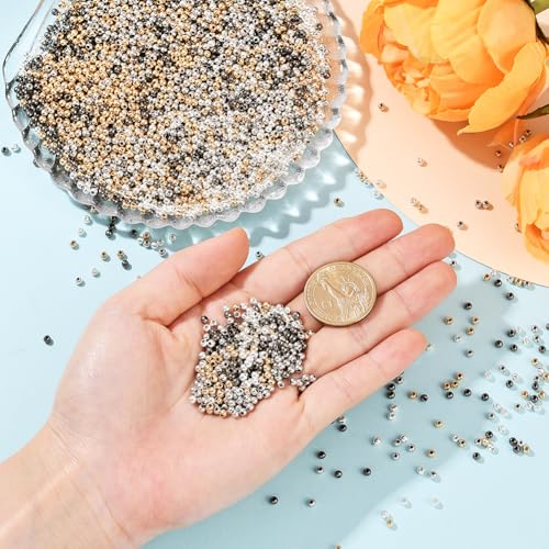 1 Box 4000PCS 3MM Tiny Spacer Ball Beads with Holes Mini Small Mixed Color Filled Round Assorted Loose CCB Plastic Charms Bead Bulk for Jewelry Making Necklaces Earrings DIY Craft Supplies - size: 3mm 4000pcs