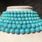 Yochus 60pcs Blue Turquoises Beads，6mm Healing Power Natural Stone Round Loose Beads for Jewelry Making Earring Necklace DIY Crafts - color: Blue Turquoise, size: 6mm 60beads