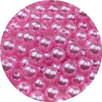 Pinhoollgo 100pcs Pearl Beads 12mm Round Pearl Beads with Hole for DIY Bracelet Necklace Jewelry Making Supplies Handmade Craft(Pink) - color: Pink, size: 12mm/100pcs