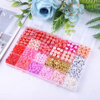 1480pcs Valentine's Day Polymer Clay Beads Charms Friendship Bracelet Necklace Earring Jewelry Making kit, Accessories for Arts Crafts DIY Birthday Gifts for Women Girls Children - color: C5#Valentine