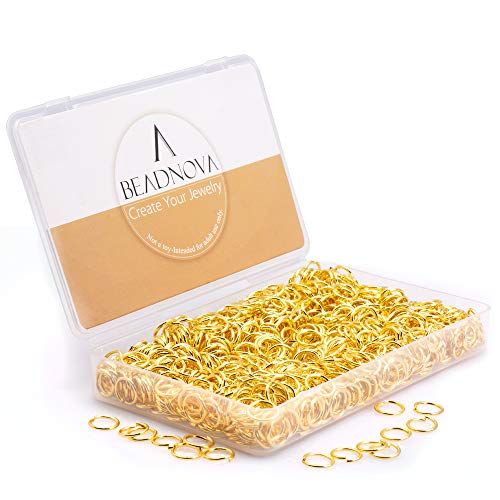 BEADNOVA 10mm Jump Rings Gold Jewelry Jump Rings for Jewelry Making Accessories Findings for Keychains (900Pcs) - color: 900pcs, size: 10mm