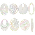 Dazzling Colorful Filigree Charms Hollow Out Multicolor Geometric Filigree Pendants for DIY Jewelry Making Earrings Necklaces Components - color: Ellipse