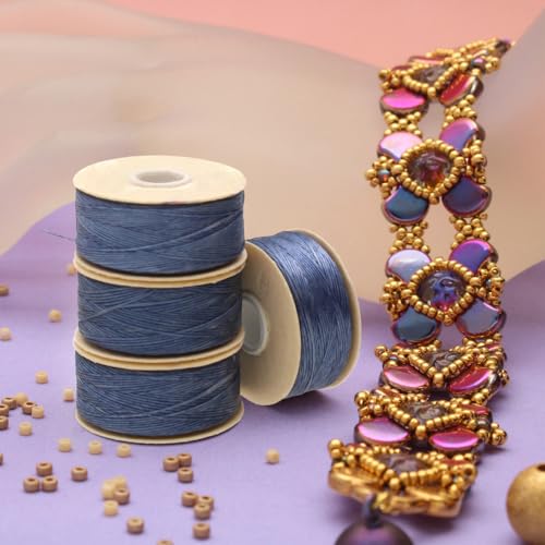 The Beadsmith Nymo Thread – 10-Pack Royal Blue Color – Size D, .30mm Diameter, 64 Yard/58.5 Meter Spool – Made of Nylon – Bead Embroidery & Weaving, Off Loom & Loom Work and DIY Craft Projects - size: Size D, 64 Yards, style: Royal Blue