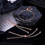 FASHEWELRY 10Pcs Adjustable Slider Bracelet Rose Gold Cable Bracelet Chains Slider Extender Chains with Cubic Zirconia Ends for Woman Jewelry Making, 7.87 Inch Long - color: Rose Gold Cable Chains, size: 7.87"