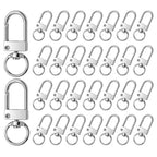 JJUNW 30 Pcs Metal Lobster Claw Clasp, Swivel Snap Key Chain Clip Hooks, Keychain Hooks for Keychain Making DIY Crafts Lanyard Making Pet Collar(Silver) - color: Silver