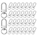 JJUNW 30 Pcs Metal Lobster Claw Clasp, Swivel Snap Key Chain Clip Hooks, Keychain Hooks for Keychain Making DIY Crafts Lanyard Making Pet Collar(Silver) - color: Silver