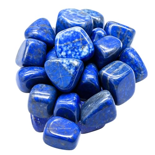 Amazing Gemstone Lapis Lazuli Crystal Tumbled Stones Polished Rocks - Natural Gem Stones for Healing - DIY Crystals for Protection (1 Piece) - color: Lapis Lazuli