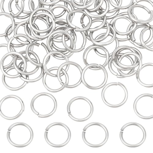 60Pcs Open Jumps Rings 12mm Stainless Steel Round Connector Rings Metal Link O Ring Connectors for DIY Bracelet Necklaces Earrings Jewelry Making Findings - color: Stainless Steel Color