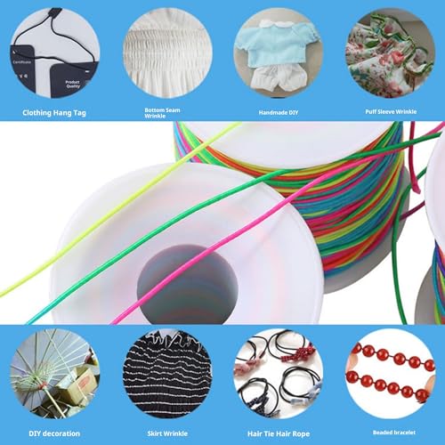 Elastic Jewelry Thread, 1mm Braided Thread, Used for Making Bracelets, Necklaces, DIY Crafts 100 Meters (Colorful 100 Meters) - color: Colorful 100 Meters