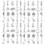 WOCRAFT 60pcs Antique Silver Music Bracelet Charms for Jewelry Making Sets DIY Necklace Bracelet Keychain Crafting Charms Kit Craft Supplies (SN893) - color: Antique Silver, size: Music Charms