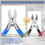 Wire Cutters, 5" Flush Cutters for Electronic Component, CR-V Side Cutters for Crafting, Ultra-Sharp Diagonal Cutters, Flush Cut Pliers for Jewelry Making, Plastic, Soft Copper Wire (2Pack) - size: A05-2Pack
