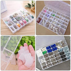 2Pack 12 Grids Craft Organizers and Storage Bead Organizer Tackle Box Organizer with Adjustable Divider, Plastic, Clear