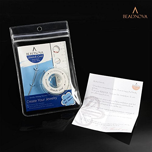 BEADNOVA DIY Starter kit 0.8mm Stretch Jewelry Cord Elastic Crystal String Cord 5 Meters with 1pc Collapsible Eye Needle for Jewelry Making