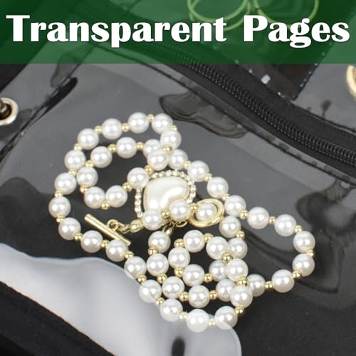 Travel Jewelry Organizer Case,Small Jewelry Bags Jewelry Storage Book Ring Binder with Clear Zipper Velvet Pouch for Traveling (Inner Pages,Black,3 PCS,Medium) - color: Inner Pages,Black,3 PCS,Medium